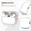 MHYALUDO Airpods Pro 2nd/1st Generation Case Cover, Compatible with Airpods Pro Case 2nd Gen USB C Charging Port (2023/2022/2019), Clear Soft Transparent Military Grade Shockproof Case, Clear White