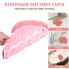 fghuim Silicone Foot & Body Scrubber with Non-Slip Suction Cups for Shower Hand-Free,Flat Wall Mounted Back Scrubber for Shower,Massage & Exfoliating Silicone Shower Scrubber (Pink)