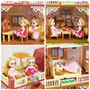 CUTE STONE Doll House Dollhouse with Light, Dream Gift for Girls