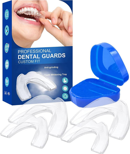 Mouth Guard for Grinding Teeth, 4 Pcs Mouth Guard for Sleeping at Night, Reusable Mouth Guards for Clenching Teeth at Night, Night Guard for Teeth