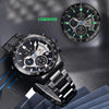 BY BENYAR Classic Watches for Men,Stainless Steel Military Wrist Watches with Calendar,Waterproof and Scratch Resistant, Luminous Analog Multifunction Chronograph Quartz Men Watches(Blue)