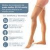 JOBST Relief Compression Stockings 20-30 mmHg Thigh High Silicone Dot Band Open Toe Beige Small
