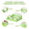 Potty Training Toilet Seat with Step Stool Ladder for Boys and Girls,Toddler Kid Children Toilet Training Seat Chair with Handles,Height Adjustable,Non-Slip Wide Step(Green)