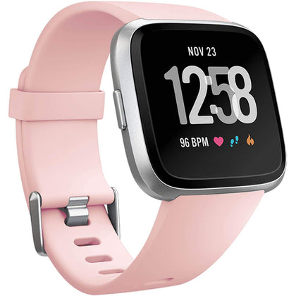 Wepro Replacement Bands Compatible with Fitbit Versa SmartWatch, Versa 2 and Versa Lite SE Sports Watch Band for Women Men, Small, Pink Sand