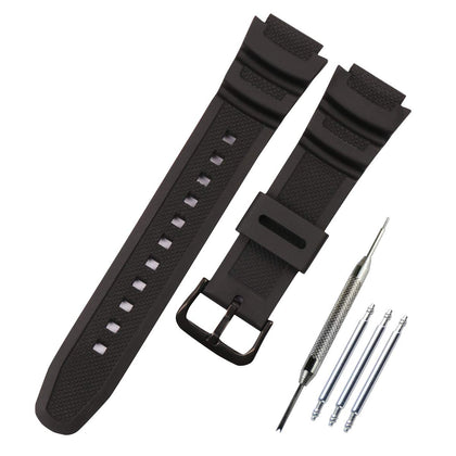 KHZBS Natural Resin Replacement Watch Band for Casio AE-1200 MRW-200H W-800H W-735H W-218 SGW-300 AEQ-110 Waterproof Rubber watchband