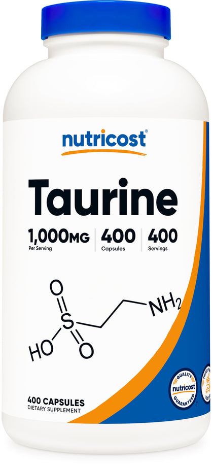 Nutricost Taurine 1000mg, 400 Capsules