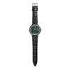 Diella Luxury Men's Dress Wrist Watches with Black Leather Straps, Classic Quartz Watch for Men with Dark Green Jade case, Date Luminous and Waterproof Watch(Model: AD5002G)