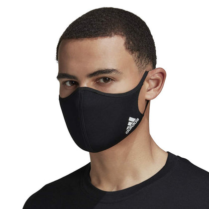 adidas unisex-adult Face Covers 3-Pack Black Medium/Large
