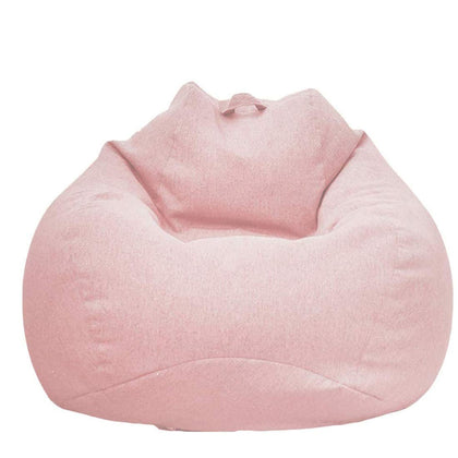 WAQIA Stuffed Animal Storage Bean Bag Chair Cover (No Filler) - Stuffable Zipper Beanbag Cover-Cotton Linen Memory Foam Beanbag Replacement Cover for Adults and Kids Without Filling