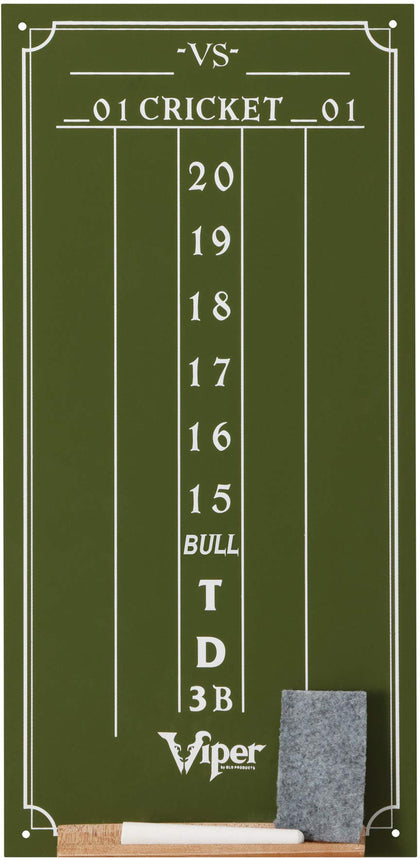 Viper Chalk Scoreboard: Cricket and 01 Dart Games, Green, 15.5