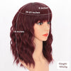 AISI HAIR Curly Bob Wig with Bangs Short Wavy Wine Red Color Wigs for Women Bob Style Synthetic Heat Resistant Bob Wigs