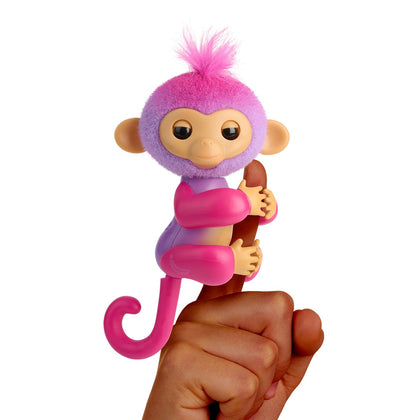 Fingerlings 2023 NEW Interactive Baby Monkey Reacts to Touch - 70+ Sounds & Reactions - Charli (Purple)