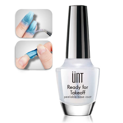 UNT Fast Dry Peel Off Base Coat, Non-UV Peelable Base Coat, Ready for Takeoff Cuticle Guard Skin Barrier Protector for Nail Polish, Peely Base for Nail Practice Beginners 0.5 Fl Oz, 1 Pack