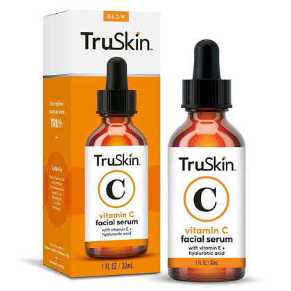 TruSkin Vitamin C Face Serum - Anti Aging Facial Serum with Vitamin C, Hyaluronic Acid, Vitamin E & More - Brightening Serum for Dark Spots, Even Skin Tone, Eye Area, Fine Lines & Wrinkles, 1 Fl Oz