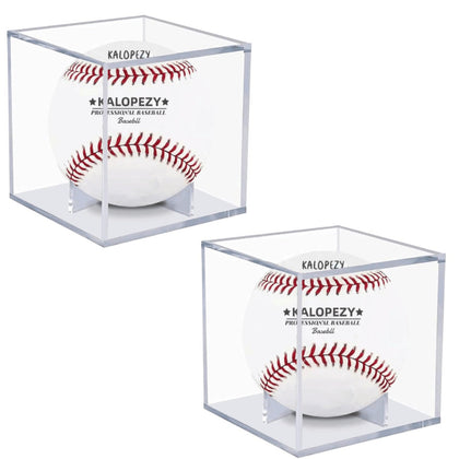 2 Pack Baseball Display Case, UV Protected Acrylic Boxes for Display,Clear Display Case Baseball Cube Memorabilia Showcase Autograph Ball Protector