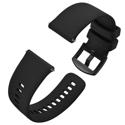 Anbeer Silicone Watch Band 24mm Quick Release Rubber Watch Straps for Men Women,Black Stainless Steel Buckle
