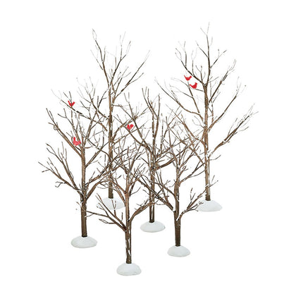 Department 56 Steel, Paper, Plastic Village Bare Branch Trees Accessory Figurine (Set of 6)
