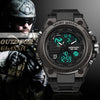 KXAITO Men's Watches Sports Outdoor Waterproof Military Watch Date Multi Function Tactics LED Alarm Stopwatch (26_Black)