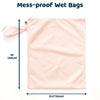Tiny Twinkle Mess-proof Wet Bags 2 Pack Waterproof and Washable Bag for Travel storage, Stroller, Daycare, Baby Diapers, Yoga, Beach, Pool, Wet Toddler Swimsuits (Rose, Burgundy)