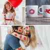CHARLENT Red Sexy Lips and Heart Temporary Tattoos for Valentine's Day Party Supplies - 10 Sheets Valentine's Day Tattoos for Party Supplies Favors Decorations Gifts