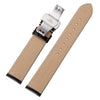 iStrap Leather Watch Band -Alligator Grain Embossed Pattern Calfskin Replacement Strap-Stainless Steel Deployment Buckle with Push Buttons-Bracelet for Men Women-18mm 19mm 20mm 21mm 22mm 24mm