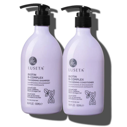 Luseta B-Complex Shampoo & Conditioner Set for Hair Growth and Strengthener - Loss Treatment Thinning With Biotin Caffein Argan Oil Men Women All Types 2 x 16.9oz