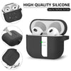 Ljusmicker AirPods 3rd Gen Case Cover with Cleaner Kit,Soft Silicone Protective Case for Apple AirPods 3rd Generation Charging Case with Keychain,Shockproof AirPod 3 Case for Women Men-Black