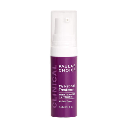 Paula's Choice CLINICAL 1% Retinol Treatment Cream with Peptides, Vitamin C & Licorice Extract, Anti-Aging & Wrinkles, Travel Size. PACKAGING MAY VARY.