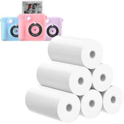 ESOXOFFORE Printer Paper,6 Rolls for Kids Instant Print Camera,HD Printing Thermal Print Paper Set Portable Refill Print Paper