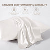 THXSILK 100% Pure Mulberry Silk Pillowcase for Hair and Skin, Highest 6A+ Grade Pure Silk Pillow Case Standard Size, Real Silk Pillowcase with Concealed Zipper(White, Standard)