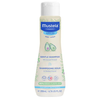 Mustela Baby Gentle Shampoo with Natural Avocado - Hair Care for Kids of all Ages & Hair Types - Tear-Free & Biodegradable Formula - 6.76 fl. oz.
