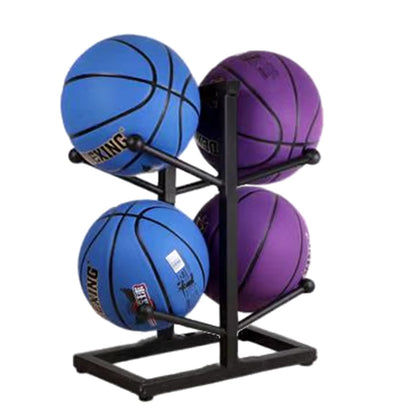 MYCYGYB Basketball Rack, Ball Display Ball sMetal Ball Rack for Home Garage Rugby Basketball Soccer Volleyball Storage Rack, Black