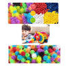 640pcs Building Blocks with Storage Box, OMGOD DIY Creative Interlocking Solid Plastic Blossom Sticky Puff Balls Assembling Educational Puzzle Magnet Tiles Building Toys for 4 5 6 7+ Years Boys Girls