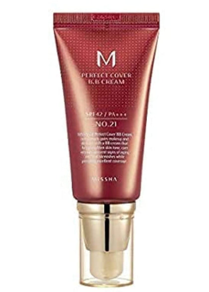 MISSHA M Perfect BB Cream No.21 Light Beige for Bright Skin SPF 42 PA +++ 1.69 Fl Oz - Tinted Moisturizer for face with SPF