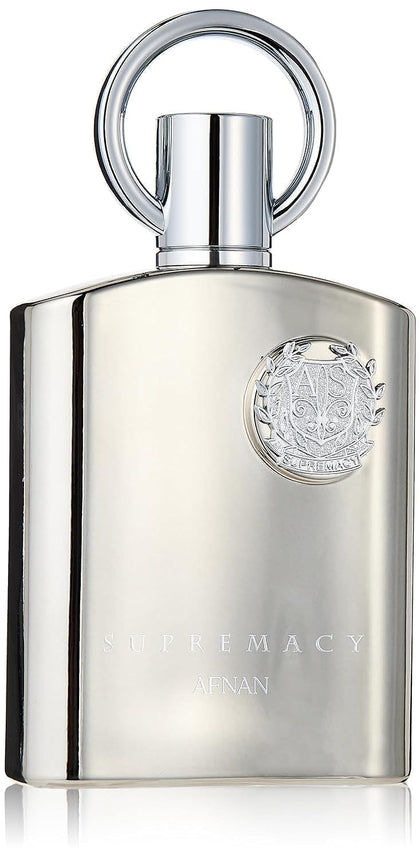 Afnan Supremacy Silver Pour Homme for Men Eau de Parfum Spray, 3.4 Ounce