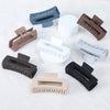 4.1 Inch Large Hair Claw Clips 8 Pcs Rectangle Big Hair Clips for Thick Hair Nonslip Acrylic Banana Jaw Clips Hair Accessories for Women and Girls (Blue Brown)