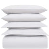 Mellanni Queen Duvet Cover Set - 5 PC Iconic Collection Bedding Set - Hotel Luxury, Extra Soft & Cooling - 1 Comforter Cover, 2 Shams, 2 Pillow Cases - Button Closure and Corner Ties (Queen, White)