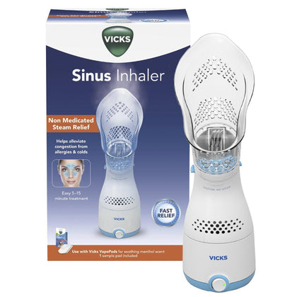 Vicks Personal Sinus Steam Inhaler, Fast Cough, Congestion, Sinus Relief. Targeted Steam Relief with Soft Face Mask. Even More Relief when used with Vicks VapoPads