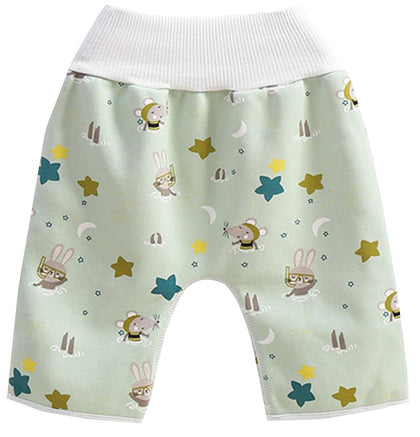 Diaper Shorts Waterproof Breathable Potty Training Pants for Baby Boy Girl Comfy Night Time Sleeping Bed Clothes, Rabbit 1-2T