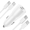 iPhone 15 Fast Car Charger, 40W Dual USB C iPhone Car Charger Fast Charging Adapter with 2 Pack USB C to USB C Cable for iPhone 15/15 Plus/15 Pro/15 Pro Max, iPad Pro/Air/Mini,Galaxy S23/S22/S21 Ultra