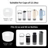TFQXA1Z 4 Pack Silicone flask Boot, Protective Silicone Boot for 12oz - 40 oz, BPA Free Anti-Slip Water Bottle Sleeve for Stl Cup Accessories (Black)
