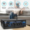 Pyle Home Home Audio Power Amplifier System with Bluetooth - 2X120W Mini Dual Channel Mixer Sound Stereo Receiver Box w/ RCA, AUX, Mic Input - For Amplified Speakers, PA, Theater, Studio Use -PTA4