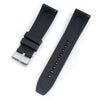 StrapHabit Quick Release Rubber Watch Strap Band FKM 20mm 22mm 24mm (Black, 20mm)