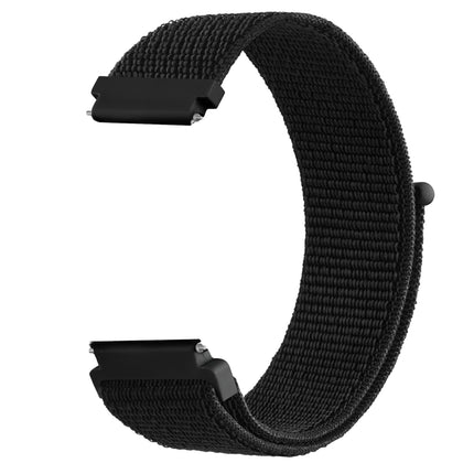 Tobfit Quick Release Nylon Watch Band for Men and Women, Soft Fabric Nylon Velcro Adjustable Wristband Strap 22mm Replacement Watchband, Black