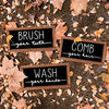 LIBWYS Bathroom Sign & Plaque (Set of 3) Wash Your Hands Brush Your Teeth Comb Your Hair Decorative Rustic Wood Farmhouse Bathroom Wall Decor (Black)