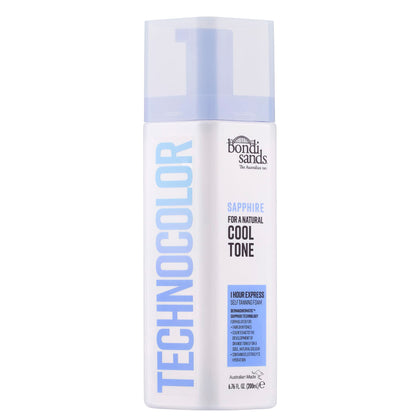Bondi Sands Technocolor Sapphire 1 Hour Express Self Tanning Foam|Best for Fairer Skin Tones Looking to Achieve a Natural, Cool Toned Tan|6.76 fl. oz.