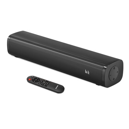 Wohome 2.1ch Small Sound Bars for TV with 6 Levels Voice Enhancement, Built-in Subwoofer, 16 Inches Bluetooth Soundbar Speakers with Optical/AUX/USB Connection, S100