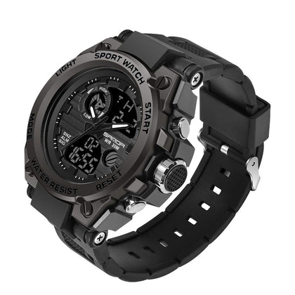 KXAITO Men's Watches Sports Outdoor Waterproof Military Watch Date Multi Function Tactics LED Alarm Stopwatch (26_Black)