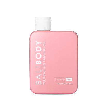 Bali Body Watermelon Tanning Oil - SPF 6 | Melanin Stimulator for Sun Protection | Infused with Natural Oil | Fruity Scent Summer Essential for Golden Deep Glow - 100ml/3.4 fl oz