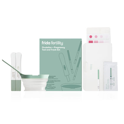 Frida Fertility Ovulation and Pregnancy Test + Track Set - Accurate, Early Detection - Find Your 48 Hour Baby Making Window + Test 6 Days Before Missed Period White